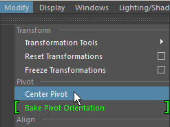 how to center at the origin in Maya