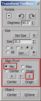 how to center at the origin in 3ds Max